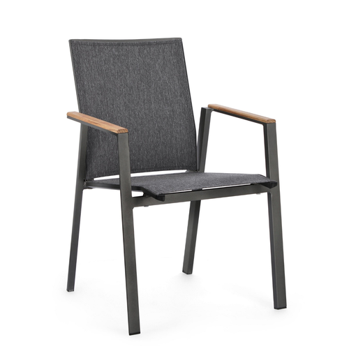 Visuel 1 du produit Fauteuil Capucine coloris gris en bois en aluminium et teck - 59 x 61 x 88 cm