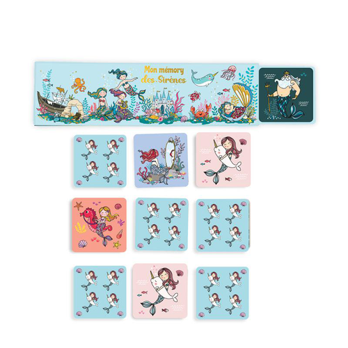 Visuel 1 du produit Mon memory sirènes multicolore Editions Cartes d’Art - 24.5 cm