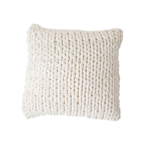 Visuel 1 du produit Coussin carré en tricot crème - 45 x 45 cm