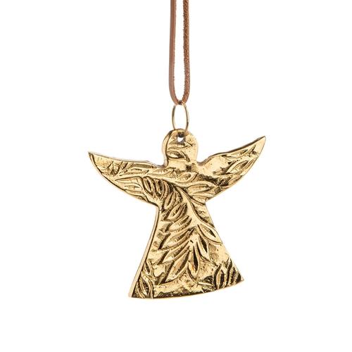 Visuel 1 du produit Suspension ange en aluminium doré - 10 x 9 cm