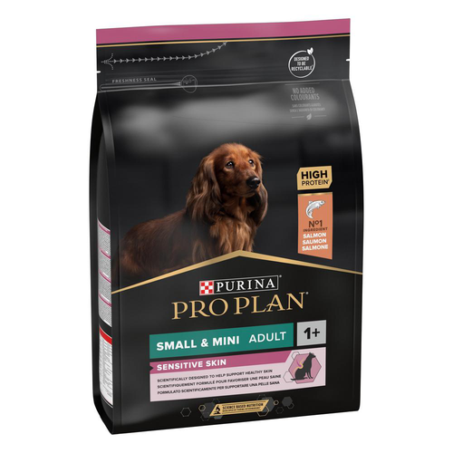 Visuel 1 du produit Croquette pour chien adulte de petite taille au saumon Sensitive Skin Pro Plan – 3 kg
