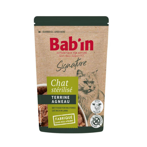 Visuel 1 du produit Pâtée pour chat à l'agneau terrine Bab'in Signature - 80 g