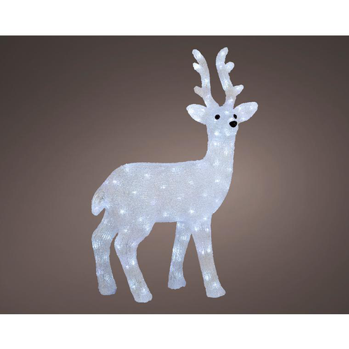 Visuel 1 du produit Décoration de Noël renne en acrylique LED blanc froid effet flash extérieur – H 77 cm