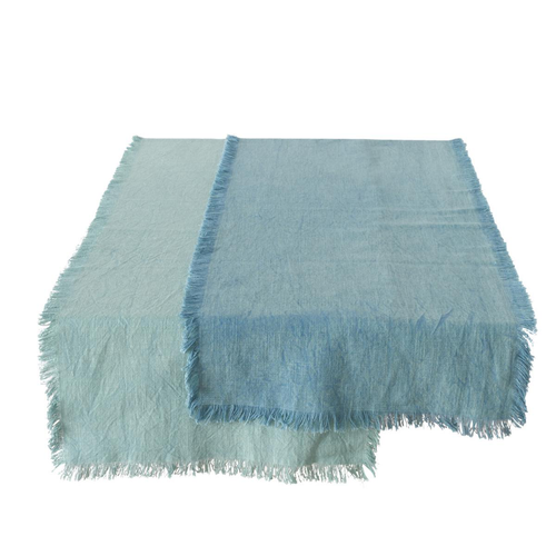 Visuel 1 du produit Chemin de table en coton bleu Lenea - 140 x 40 x 0,5 cm