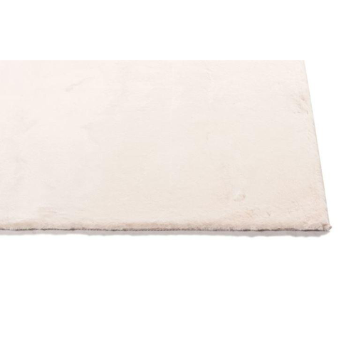 Visuel 1 du produit Tapis fausse fourrure coloris beige - 70 x 140 cm