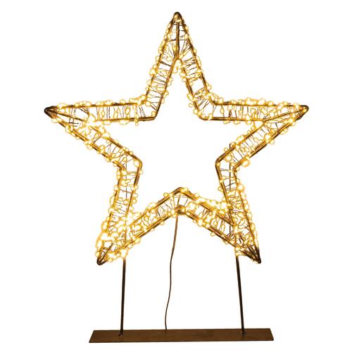 Visuel 1 du produit Décoration lumineuse de Noël étoile à poser micro LED blanc orangé flash minuterie variateur intérieur extérieur - Ø 36 cm x H 3 cm