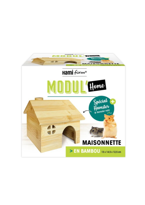 Visuel 1 du produit Maisonnette pour hamster en bois Hamiform Modul'Home - 13 x 14,5 x 12,5 cm
