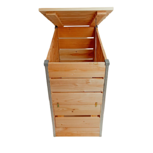Composteur Jardin 280 Litres - 80x80x89 Cm, Double Couvercle, Base Aérée, En Plastique Recyclé