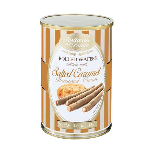 Visuel 1 du produit Gaufrettes roulées au caramel en boîte métal Borgo - 135 g