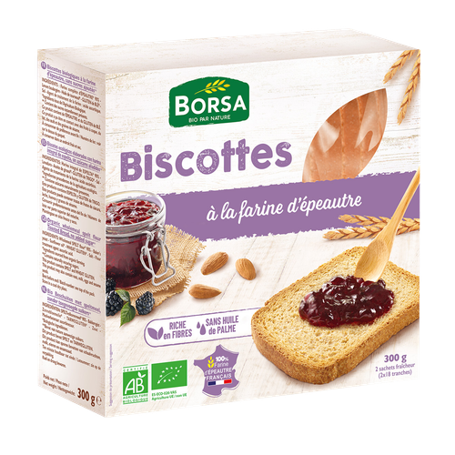 Visuel 1 du produit Biscottes à la farine d’épeautre bio - 300 gr