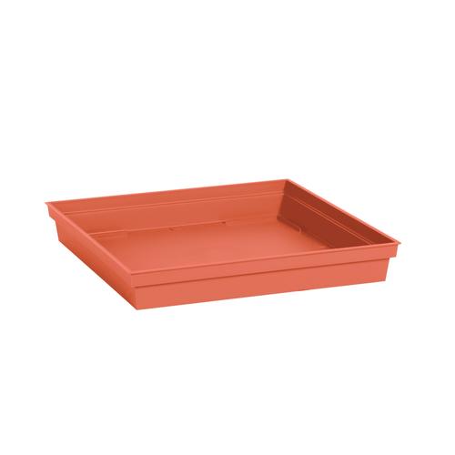 Visuel 1 du produit Soucoupe carrée en plastique coloris terre battue EDA Toscane - 40 x 40 x 5,9 cm
