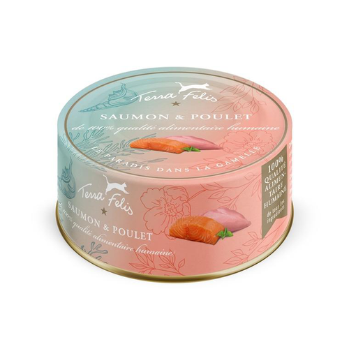 Visuel 1 du produit Pâtée pour chat au saumon poulet Terra Felis - 80 g