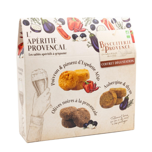 Visuel 1 du produit Coffret dégustation l'apérif sablés provençal bio Biscuiterie de Provence - 180 g