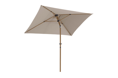 Visuel 1 du produit Parasol rectangulaire à manivelle coloris marron en coton et polyester - 210 x 150 cm