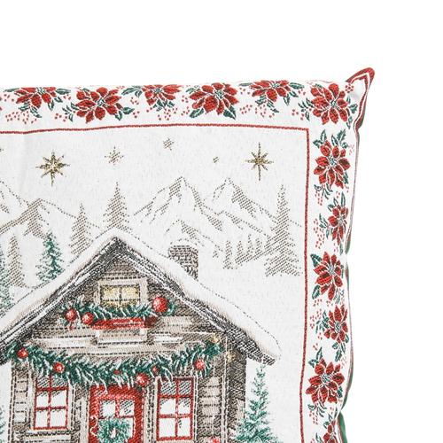 Visuel 2 du produit Coussin en coton et polyéthylène blanc à motifs+D439 de Noël rouges Chorale-D - 45 x 45 cm