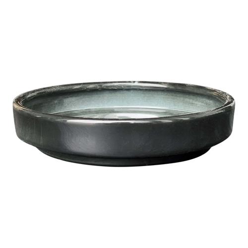 Visuel 1 du produit Soucoupe ronde en métal recyclé coloris gris océan vif Upcycle Conique - Ø 12 x H 2,5 cm