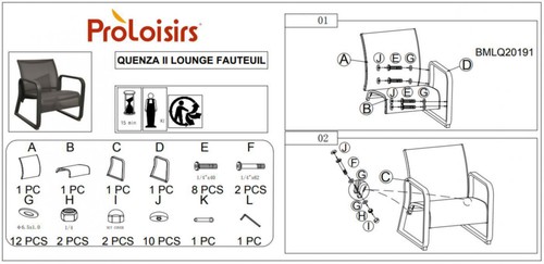 Visuel 3 du produit Fauteuil lounge Quenza II graphité bleu en aluminium - PROLOISIRS