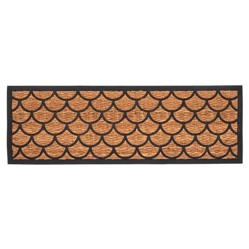 Visuel 1 du produit Tapis en fibre de coco et caoutchouc motif bardeau taille XL - 120 x 40 cm