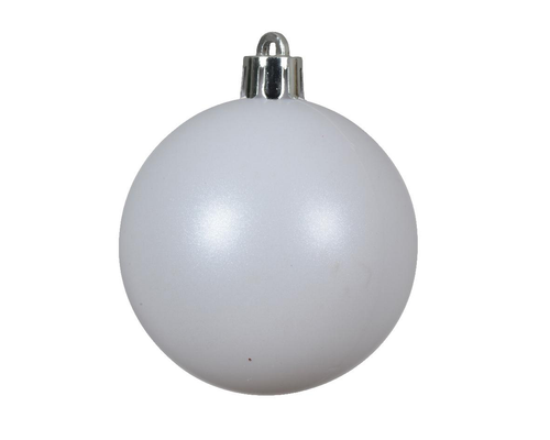 Visuel 1 du produit Ensemble 30 boules en plastique recyclé blanc d’hiver brillant et mat - Ø 6 cm