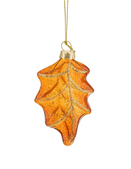 Visuel 3 du produit Suspension feuille coloris vert en verre - 5,5 x 8 x 2,5 cm