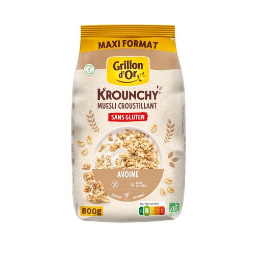 Visuel 1 du produit Céréales bio avoine sans gluten Grillon d'Or Krounchy - 800 g