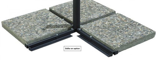 Visuel 3 du produit Parasol déporté aluminium inclinable et orientable PROLOISIRS Roma - 3x3m - gris/taupe