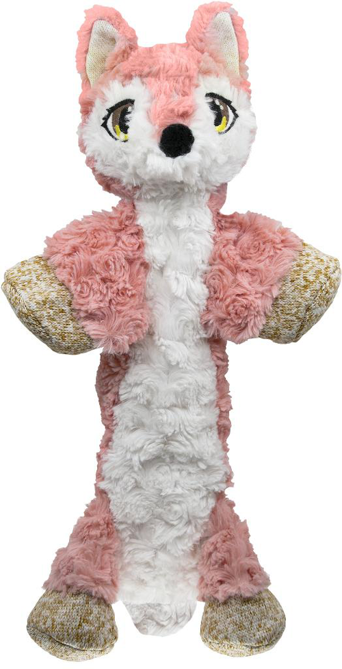 Visuel 2 du produit Jouet pour chien rose et blanc Kong Low Stuff Flopzie Fox taille M