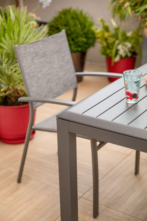 Visuel 5 du produit Table balcon coloris noir en aluminium Caméline II - 110 x 170 x 70 cm