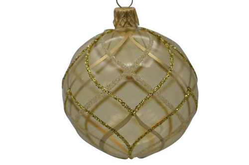 Visuel 1 du produit Suspension boule décorative Traditionel coloris or en verre - Ø 7 cm