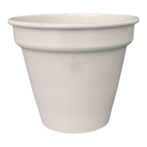 Visuel 1 du produit Pot conique en métal recyclé coloris crème Upcycle Conique - Ø 16 x H 14 cm