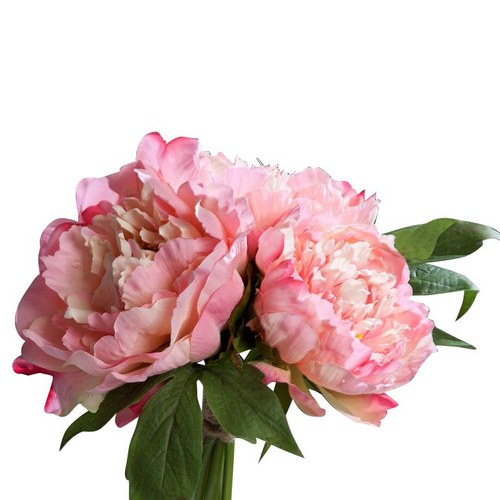 Visuel 1 du produit Bouquet de fleurs artificielles Pivoine roses 3 – 26 cm