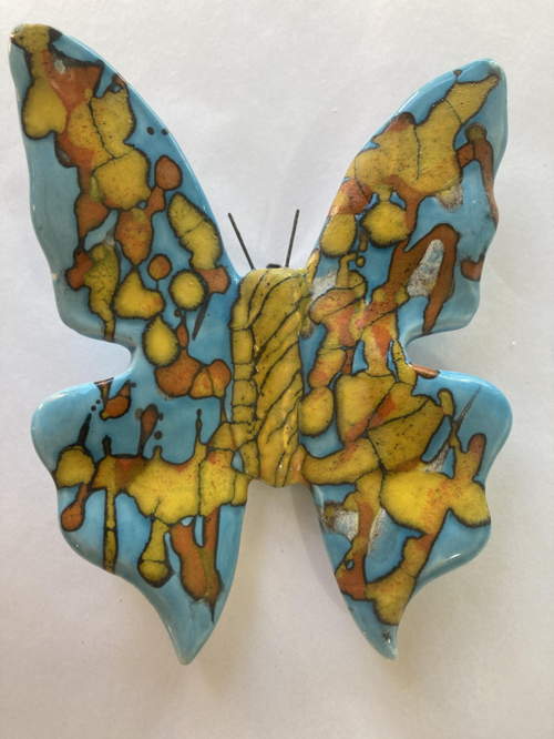 Visuel 1 du produit Papillon mural en faïence L’atelier des Cigales Ethnic moyen modèle - 16 x 14 cm