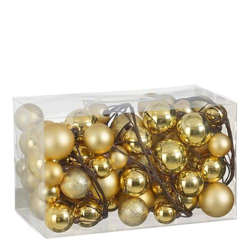 Visuel 1 du produit Guirlande de boules de Noël incassables en plastique or - 180 cm