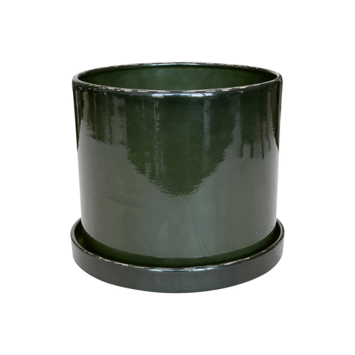 Visuel 1 du produit Soucoupe pour pot cylindrique coloris vert en métal recyclé - 23 x 23 x 3 cm
