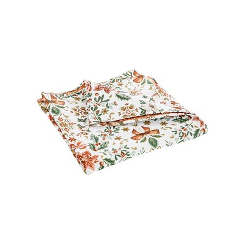 Visuel 2 du produit Nappe en coton et polyéthylène blanche à motif floral vert et marron Ruban - 250 x 150 cm