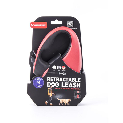 Visuel 1 du produit Laisse rétractable 2 Soft sangle coloris noir et rouge - M