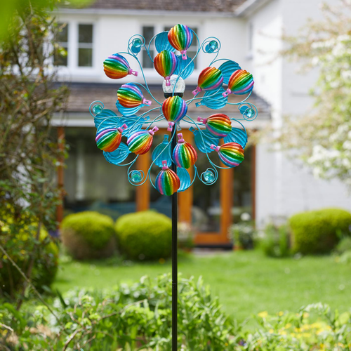 Visuel 2 du produit Eolienne solaire SkyRunner coloris bleu en métal Smartgarden - 213 x 58 x 25,5 cm