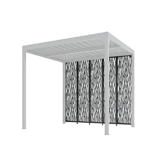 Visuel 1 du produit Lot de 5 panneaux moucharabieh coloris gris en acier - 3,4 x 2,2 m