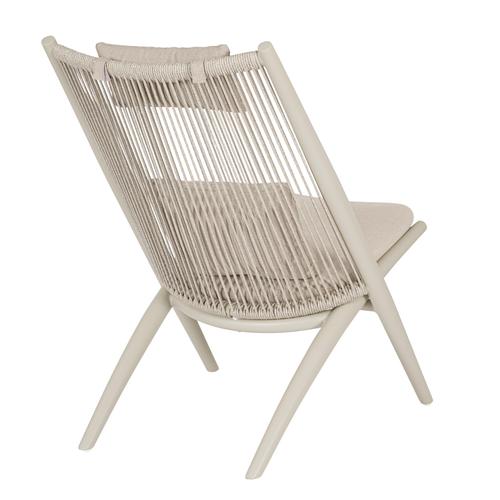 Visuel 6 du produit Fauteuil lounge sable en aluminium et corde Bizzotto Aloha - 66 x 84 x 98 cm