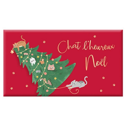 Visuel 1 du produit Chocolat noir bio fin d'année « Chat l'heureux Noël » Art Grafik - 40 g