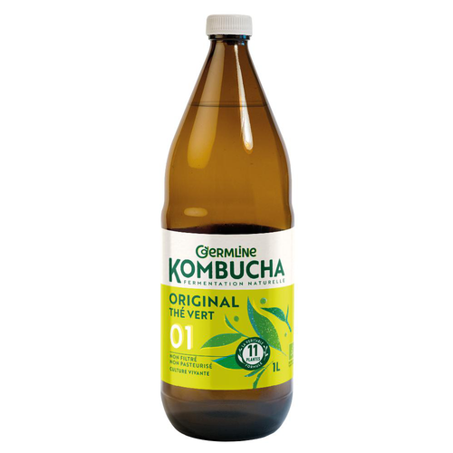 Visuel 2 du produit Kombucha original thé vert en bouteille de verre Germline - 1 litre