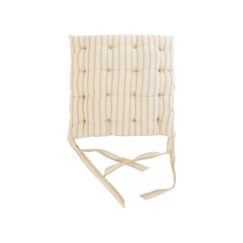 Visuel 1 du produit Galette de chaise carrée en coton kaki Isabeau - 40 x 40 cm