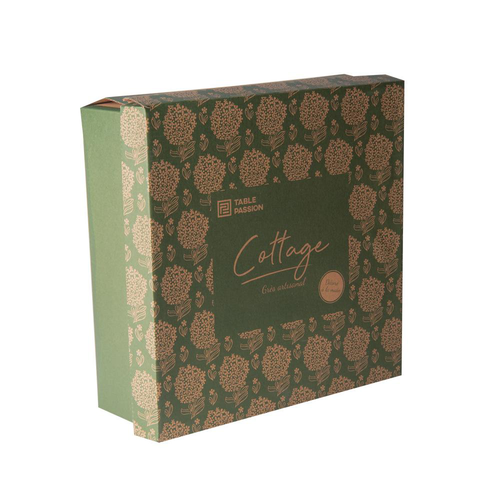 Visuel 3 du produit Service apéritif en porcelaine motifs floraux Cottage - 1 Plateau et 6 coupelles