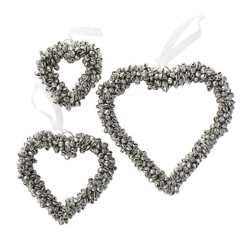 Visuel 1 du produit Pendentif décoratif forme cœur en fer argenté Glöckchen petit modèle - Ø 9 cm