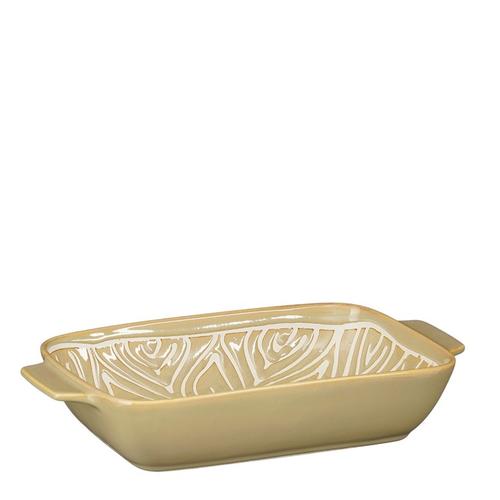 Visuel 1 du produit Plat à four en grès gris à motif Caja grand modèle - 33,5 x 18,5 x 6,5 cm