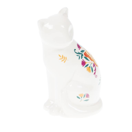 Visuel 1 du produit Chat blanc en céramique Aurore - 11 x 7 x 15 cm