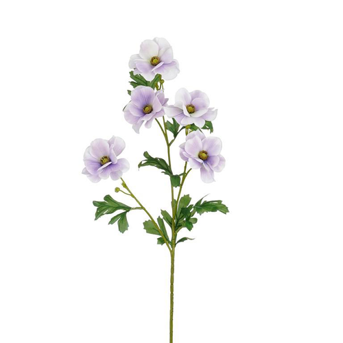 Visuel 1 du produit Tige de renoncule artificielle en plastique recyclé violet clair - 63 cm