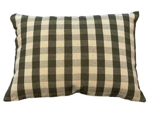 Visuel 1 du produit Coussin à carreaux kaki doré en PE/coton Celestin - 35 x 50 cm