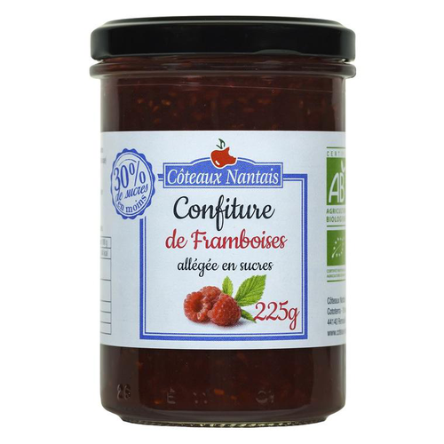 Visuel 1 du produit Confiture de framboises bio allégée en sucre Coteaux Nantais - 225 g