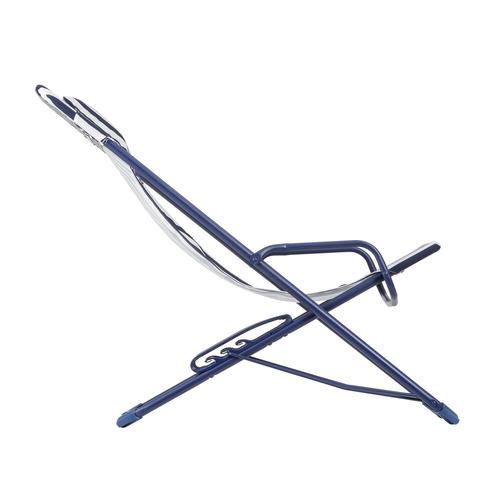 Visuel 3 du produit Transat transaswing colorblock rayure Lafuma coloris bleu en acier  - 60 x 83 x 91 cm